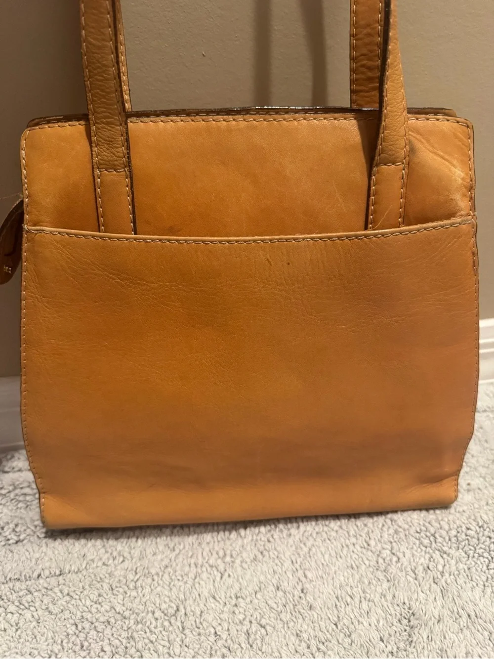 Vintage Etienne Aigner Leather Shoulder Bag in Tan by